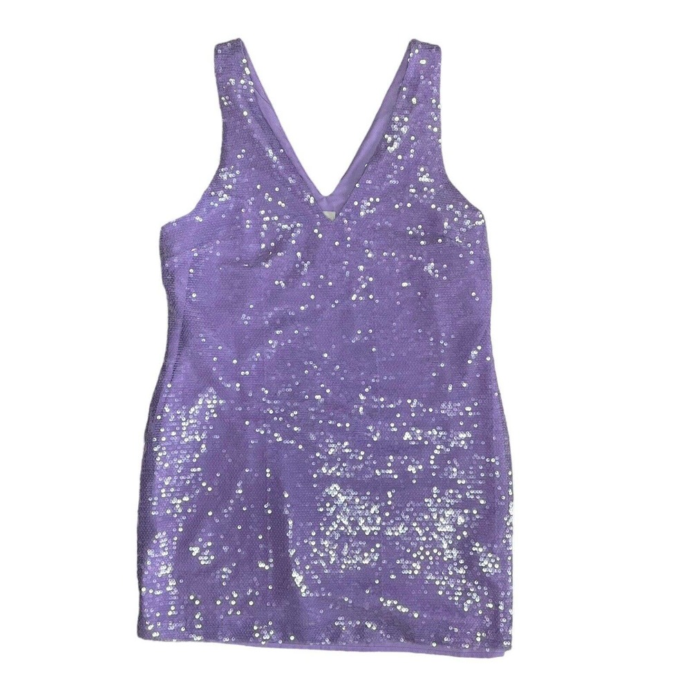 A New Day Women's Purple Sequin Mini A-Line Dress Womens Size Medium